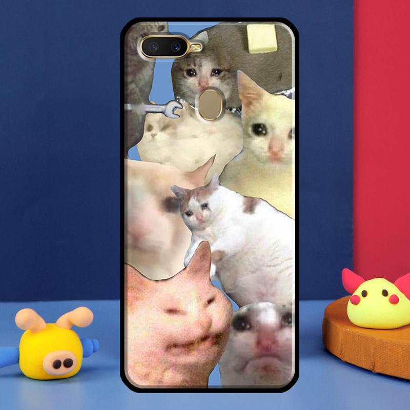 Crying Cat Memes And Dog Case For Oppo A96 A76 A16 A74 A94 A54 S A57 A77 A58 A78 A98 A5 A9 A91 A15 A17 A52 A72 Cover