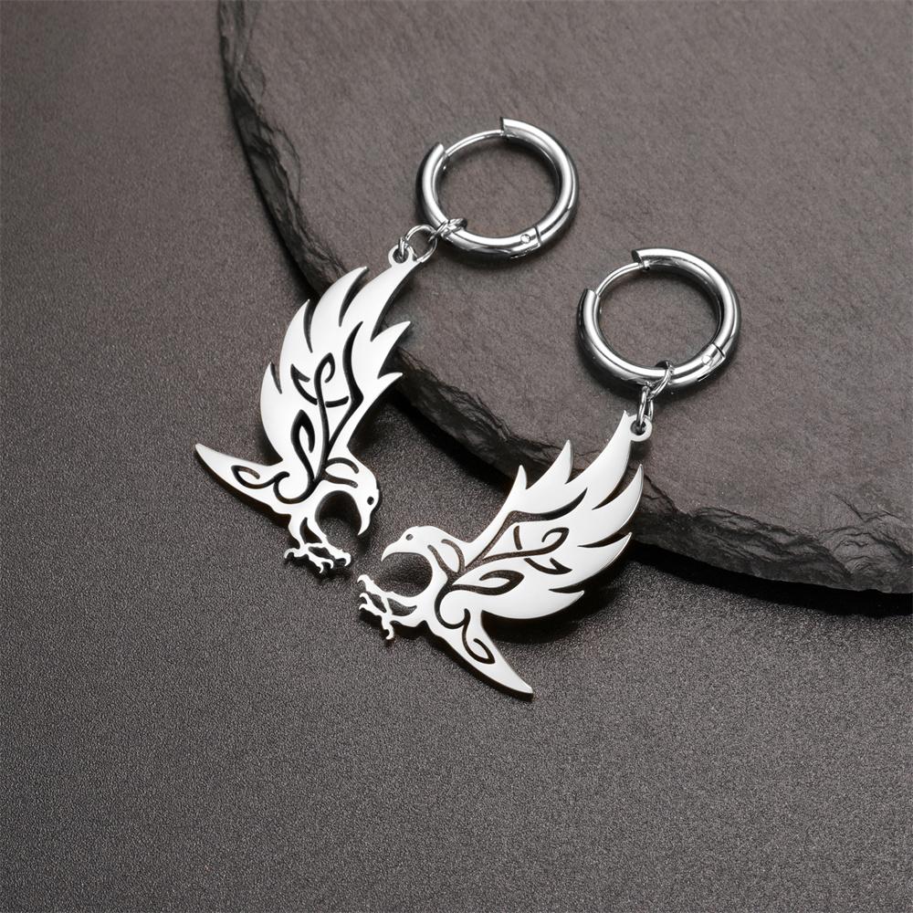 Eagle Birds Earrings for Women Girl Stainless Steel Drop Earring Animal Bird Charms Hoop Earrings Punk Cool Jewelry Gifts