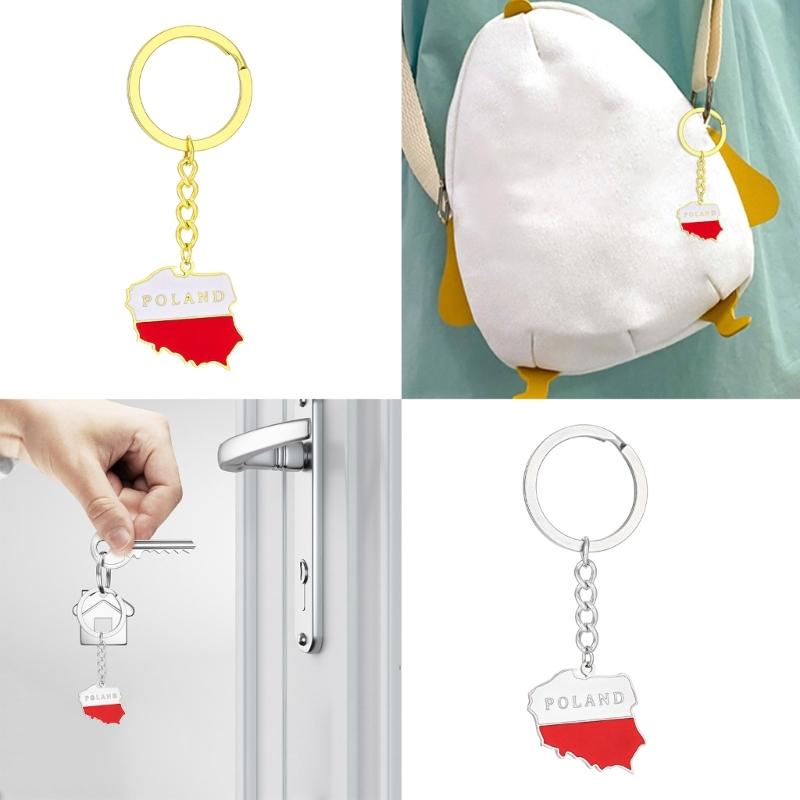 Poland Map Key Holder Durable Titanium Steel Material Poland Culture Keyrings