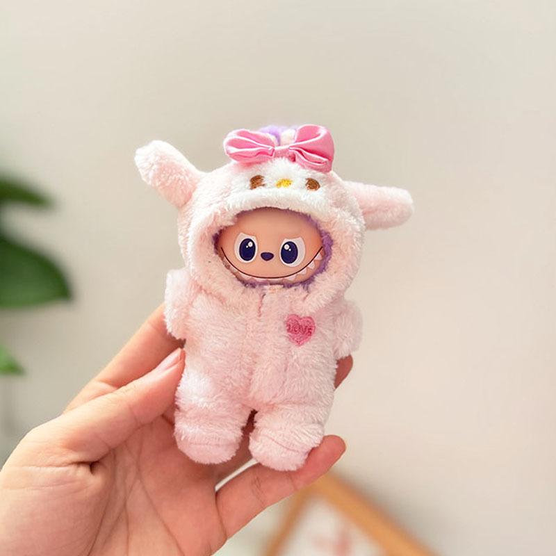 Mini Version 4.0 Vinyl Face Plush Blind Box Doll Clothes Christmas Set Small Nose Gaga Heart Bottom Password