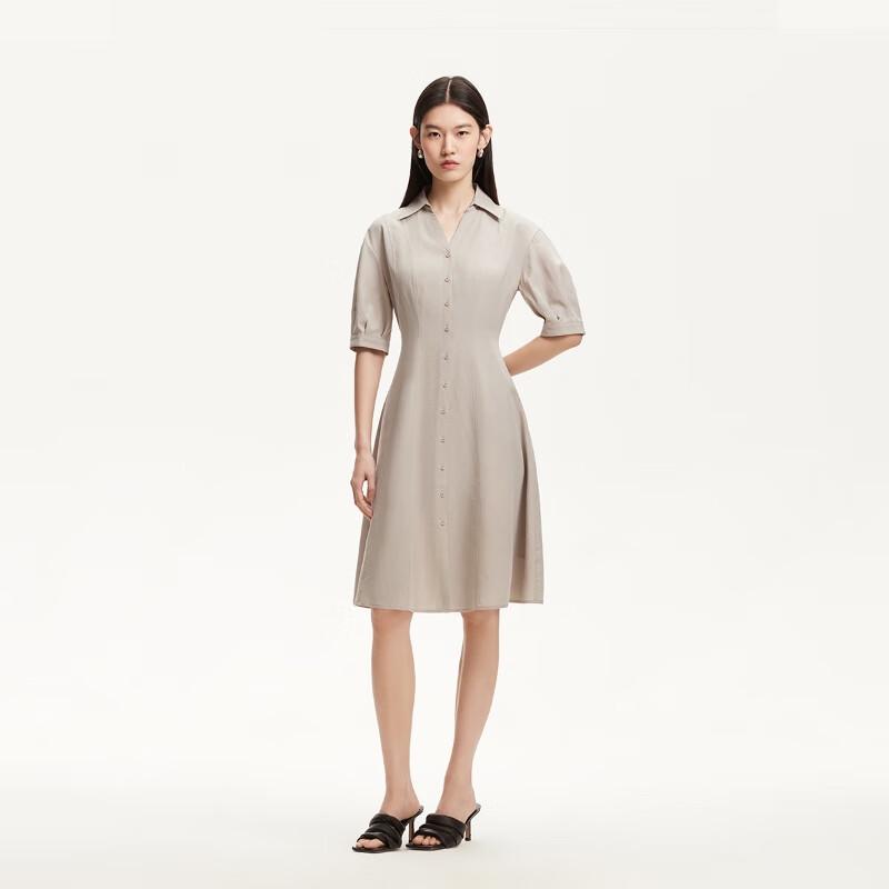 VEROMODA 2025 Summer Lyocell Blend Waist-Cinching Solid Dress