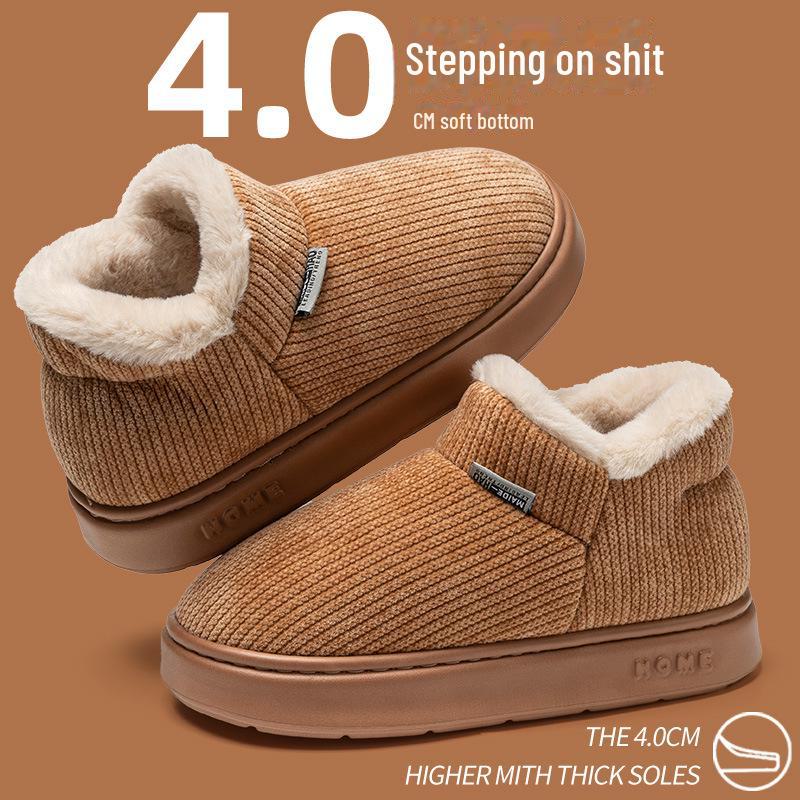 

Женские зимние плюшевые хлопковые тапочки на каблуке, теплая нескользящая обувь на толстой подошве для мужчин и пар, для использования в помещении. 42/43 коричневый
