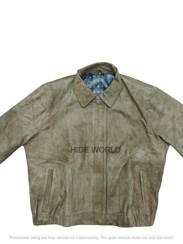 Handgemachte Damen Grün Echt Weiche Reine Wildlederjacke Biker Casual Classy
