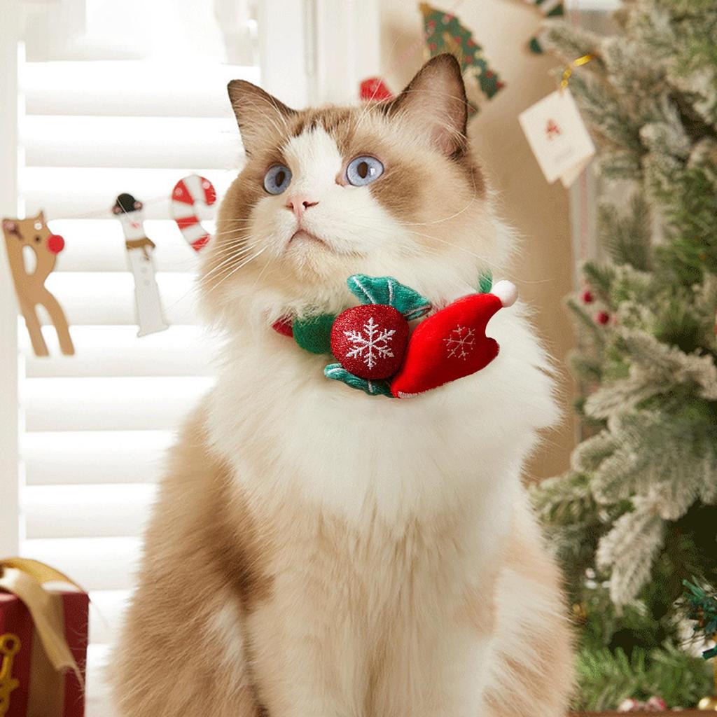 Kitten Collar Soft Christmas Neckwear Cat Puppy Decor Collar For Decoration Festival Adoration Family Celebration Home Fun