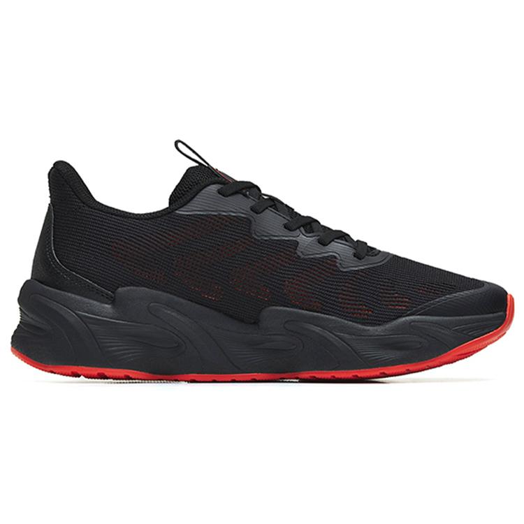 Anta Cushioning Breathable Lightweight Abrasion Resistant Low top Running Shoes Men's Black Orange 112245523-1