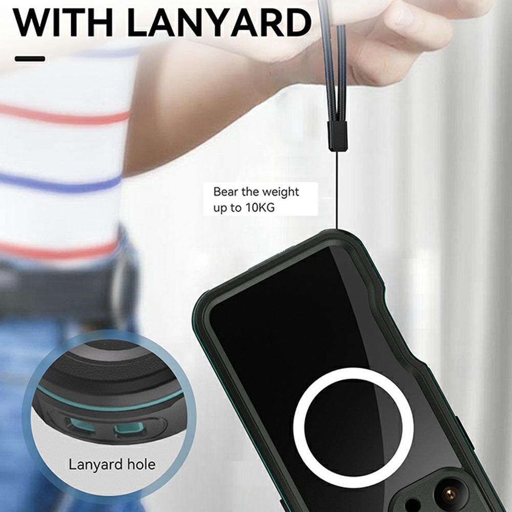 REDPEPPER D-UP Series For iPhone 16 Pro Max Case IP68 Waterproof Clear Back Panel Phone Cover Compatible with MagSafe