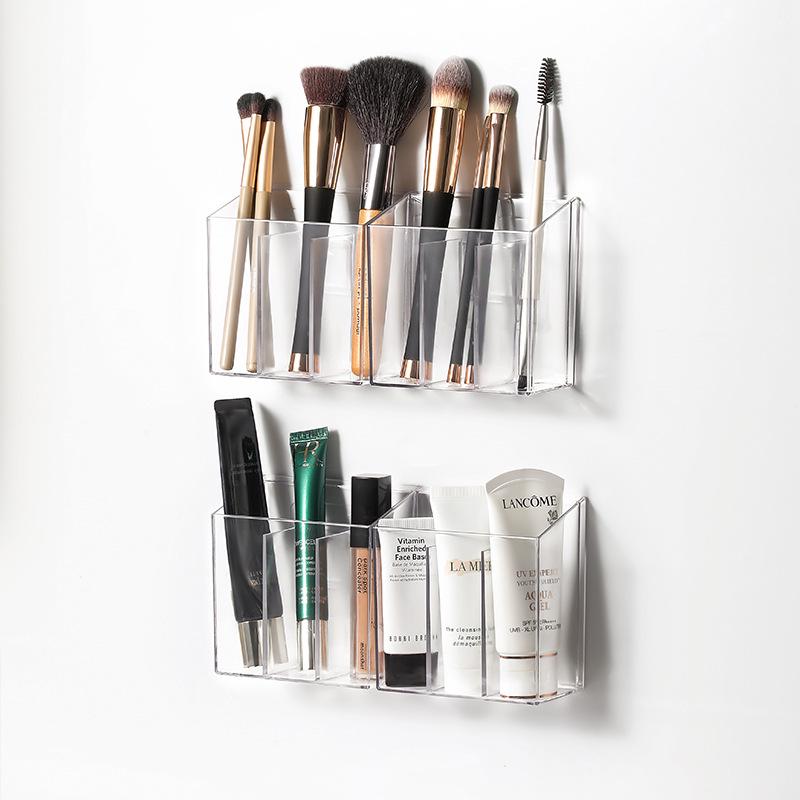 Transparent Acrylic Pen Holder & Makeup Brush Organizer - High-End Luxury Desktop Storage Box