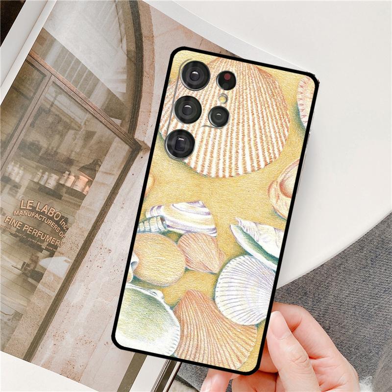 Seashell Shell Sea Art Phone Case For Samsung Galaxy S25 Ultra S9 S10 S20 S22 S21 Plus S23 FE S24 Ultra Full Cover