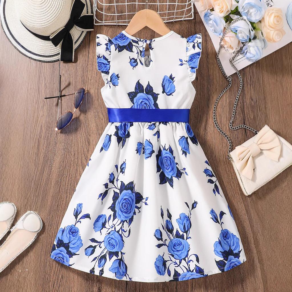 Girls Fashion Dress Summer Children's Floral Chiffon Fairy Princess Dress