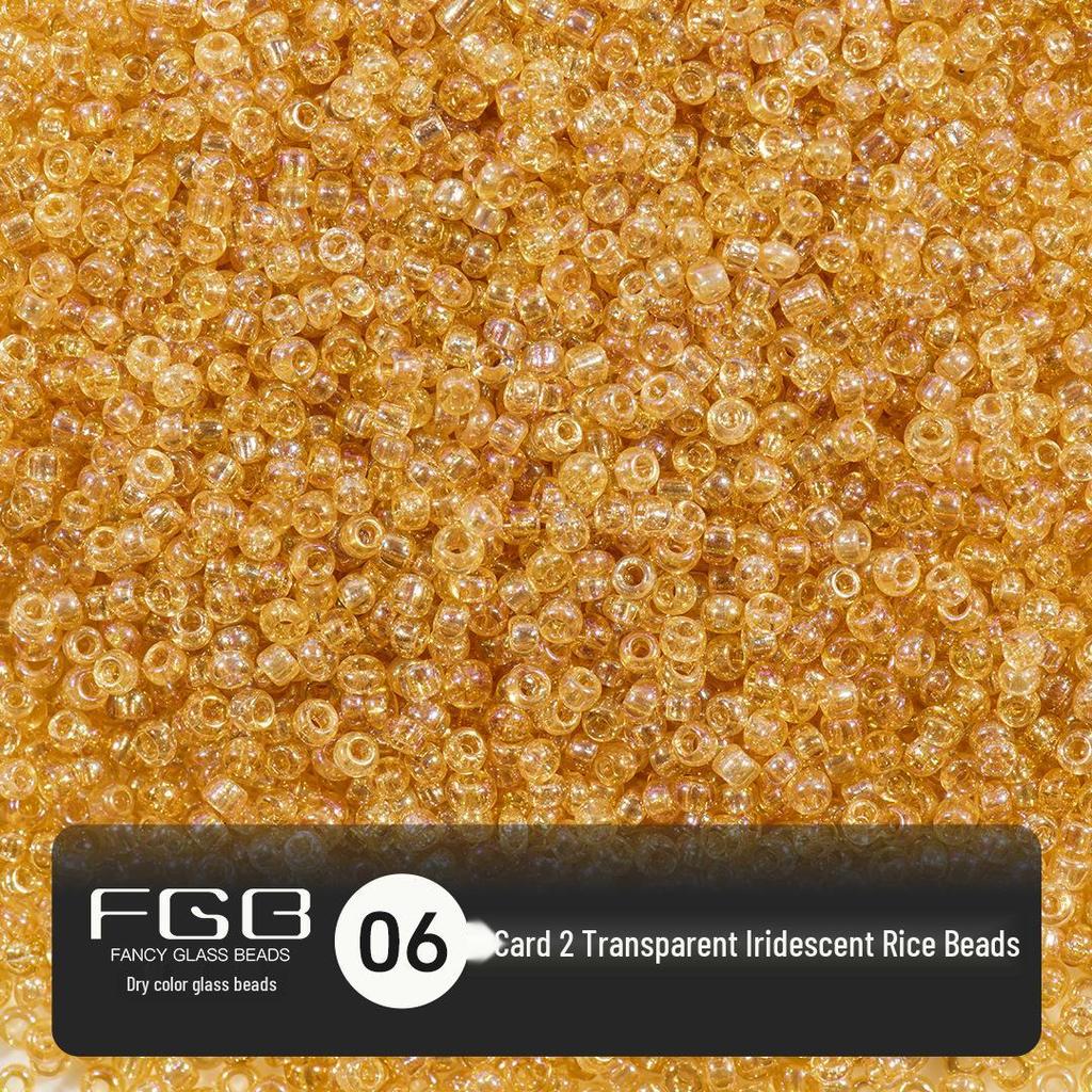 FGB Transparente Irisierende 2mm Runde Glasperlen für DIY Schmuck