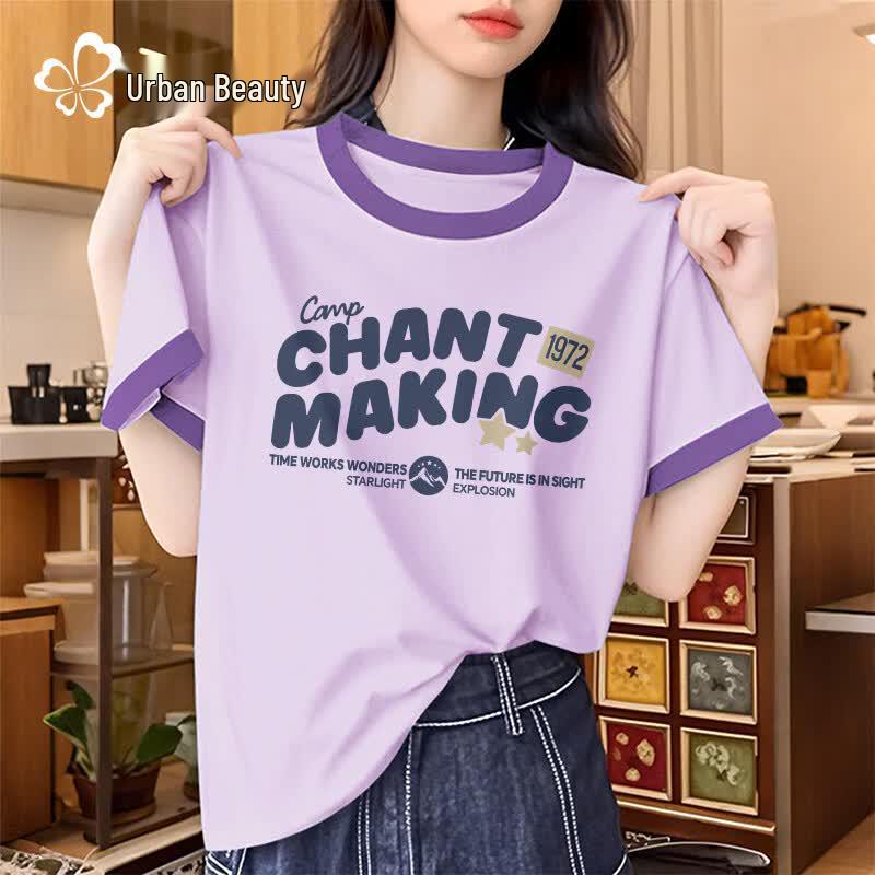 Urban Lady Women s Colorblock Loose Fit Cotton T-Shirt XXL