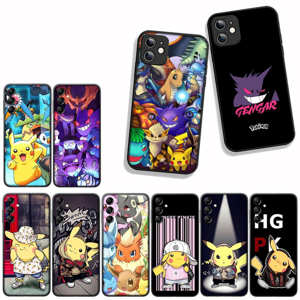 for Samsung Galaxy A07 A13 A12 A23 A42 A50 A51 A52 A53 A70 A71 A72 A21S A04 Note 20 9 8 10 Case P-Pokemon GO Gengar P-Pikachu
