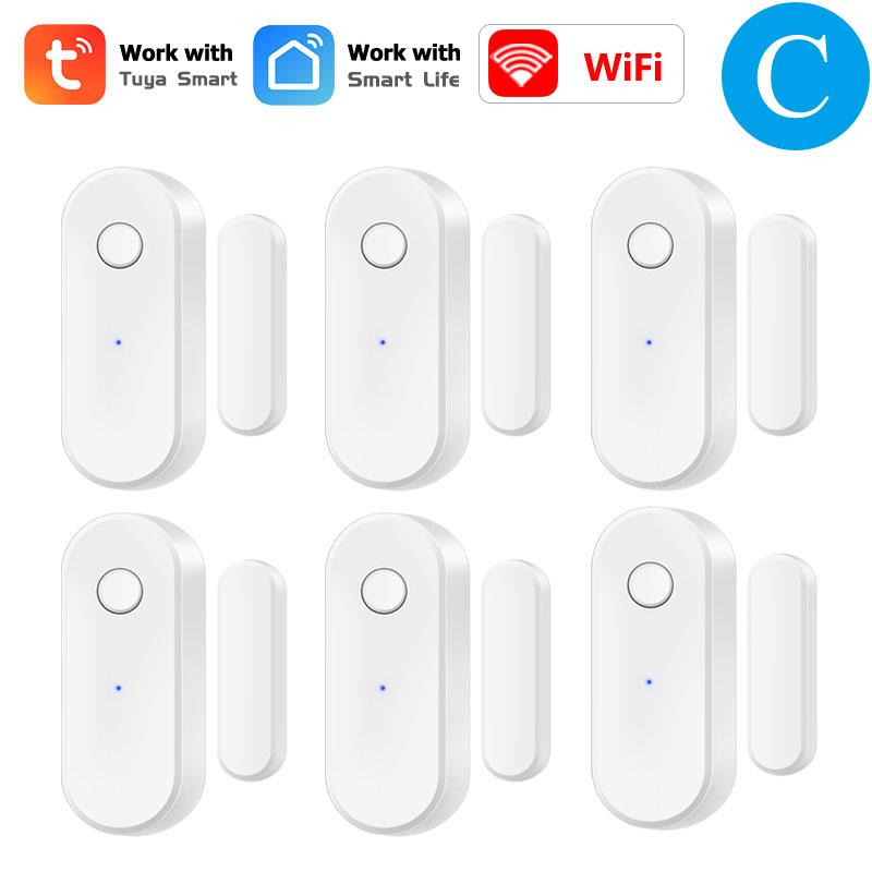 Tuya Smart WiFi Türsensor Öffnen Schließen Tür Fenster Detektor Haus Sicherheitsalarm Unterstützung Alexa Google Stimme APP Fernsteuerung