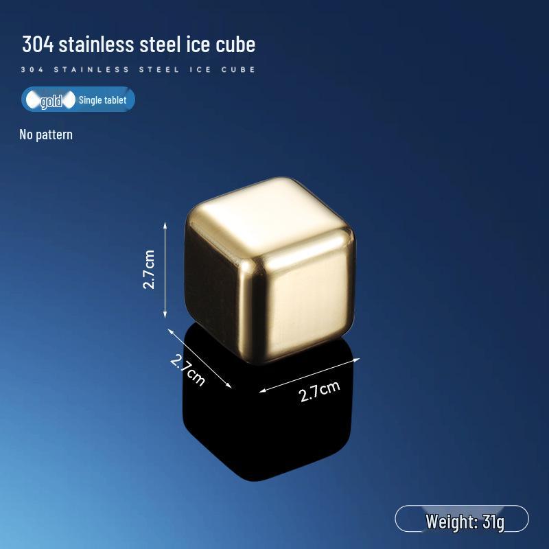 304 Stainless Steel Ice Cube Set, Quick-Freeze Wine & Whiskey Chilling Stones, 27mm