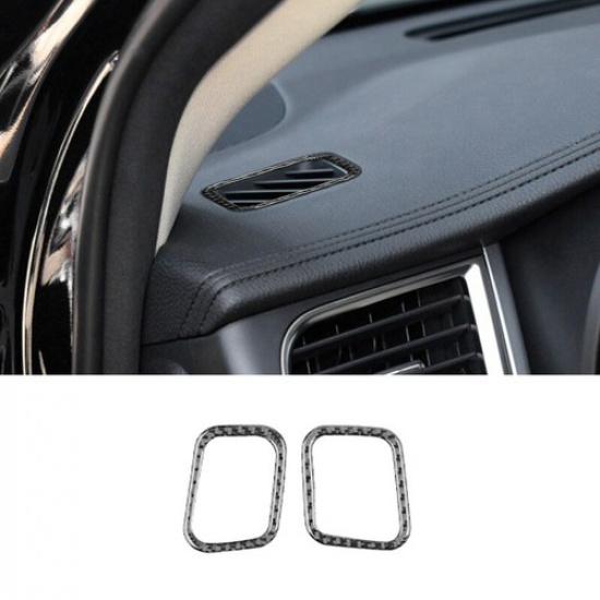 Set Carbon Fiber Car Front Dashboard AC Vent Cover For Toyota Highlander 15-18