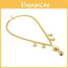 Elegant 24k Gold Plated Chunky Chain Water Drop Pendant Necklace For Women