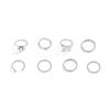 Temperament Full Of Diamonds, Small Butterfly Star And Moon Set Ring, Personalized Stacking Of Geometric Ring Jewelry