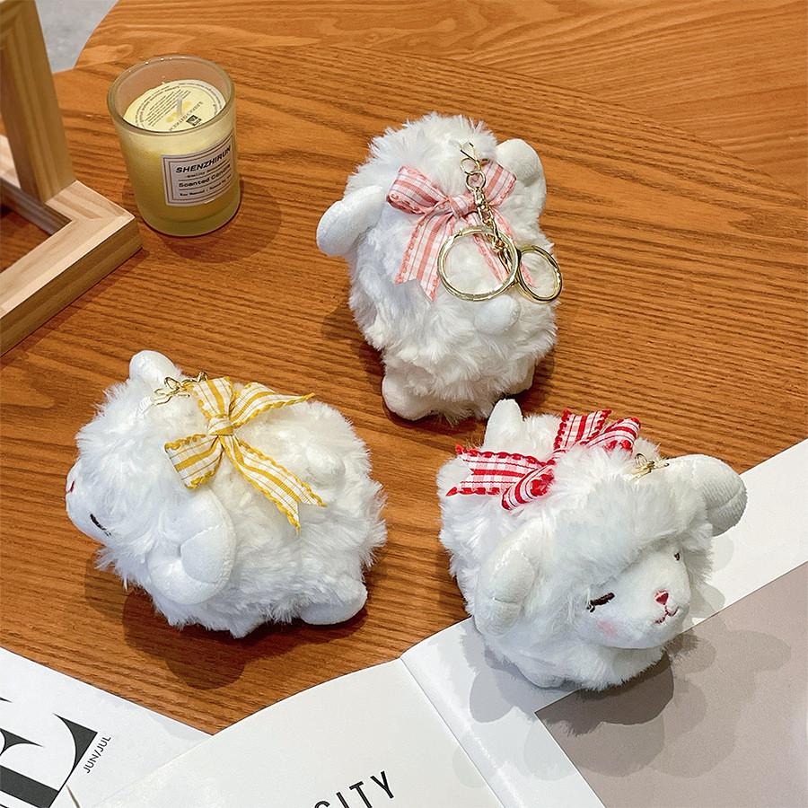 Cartoon Style Sheep Plush Key Holder With Pp Cotton Filling For Daily Use