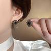 Women's French Inlaid Crystal Blue Zirconia Flower Stud Earrings - Trendy, Exquisite Ear Jewelry