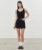 ITOV SEOUL 2Pcs Ribbon Ribbed Shorts Bk