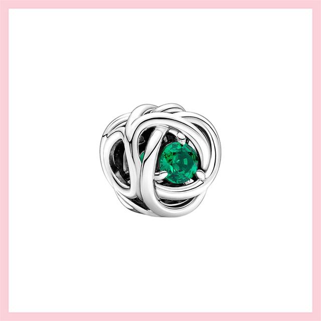 925 Sterling Silver Beads Cubic Zirconia All-seeing Eye Charms Fit Original Charm Bracelet Jewelry
