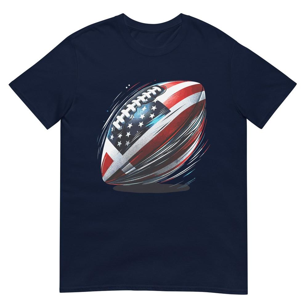 Football Usa American Flag Colorful 4th Of July Patriotic TShirt S