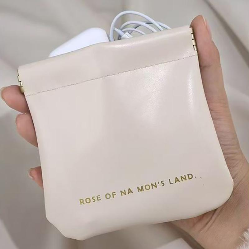 Pu Leather Simple Mini Lipstick Makeup Storage Bag Women Square Small Cosmetic Pouch Portable Make Up Key Organizer Bags