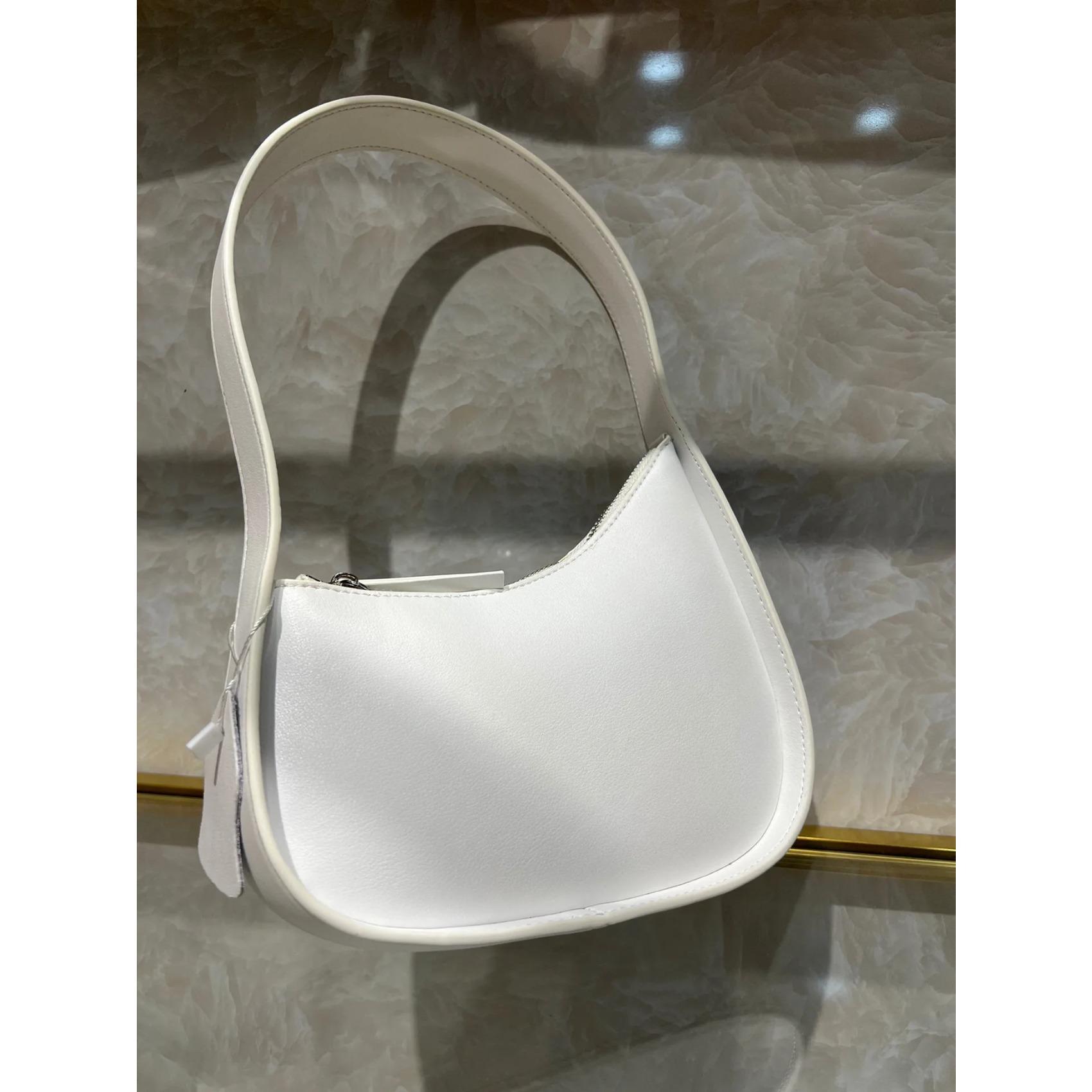 

Минималистичная женская сумка из кожи в форме полумесяца с верхним слоем, нишевый дизайн, высококачественная сумка через плечо из натуральной кожи