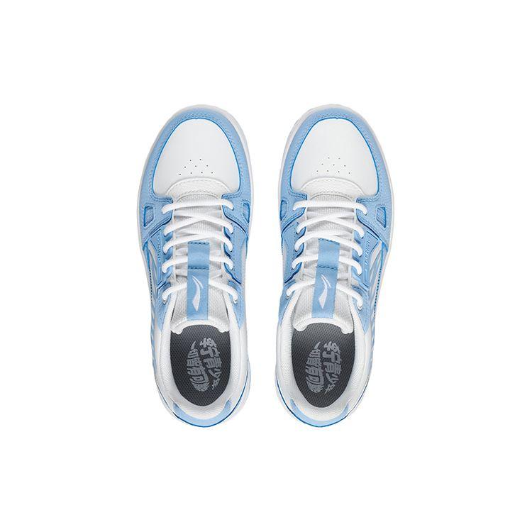 Li-Ning Cloud Shock Absorption Rebound Wear-Resistant Lightweight Breathable Anti-Kick Low-Top Kids Skate Shoes Kids Sneakers White Blue YKCS096-62
