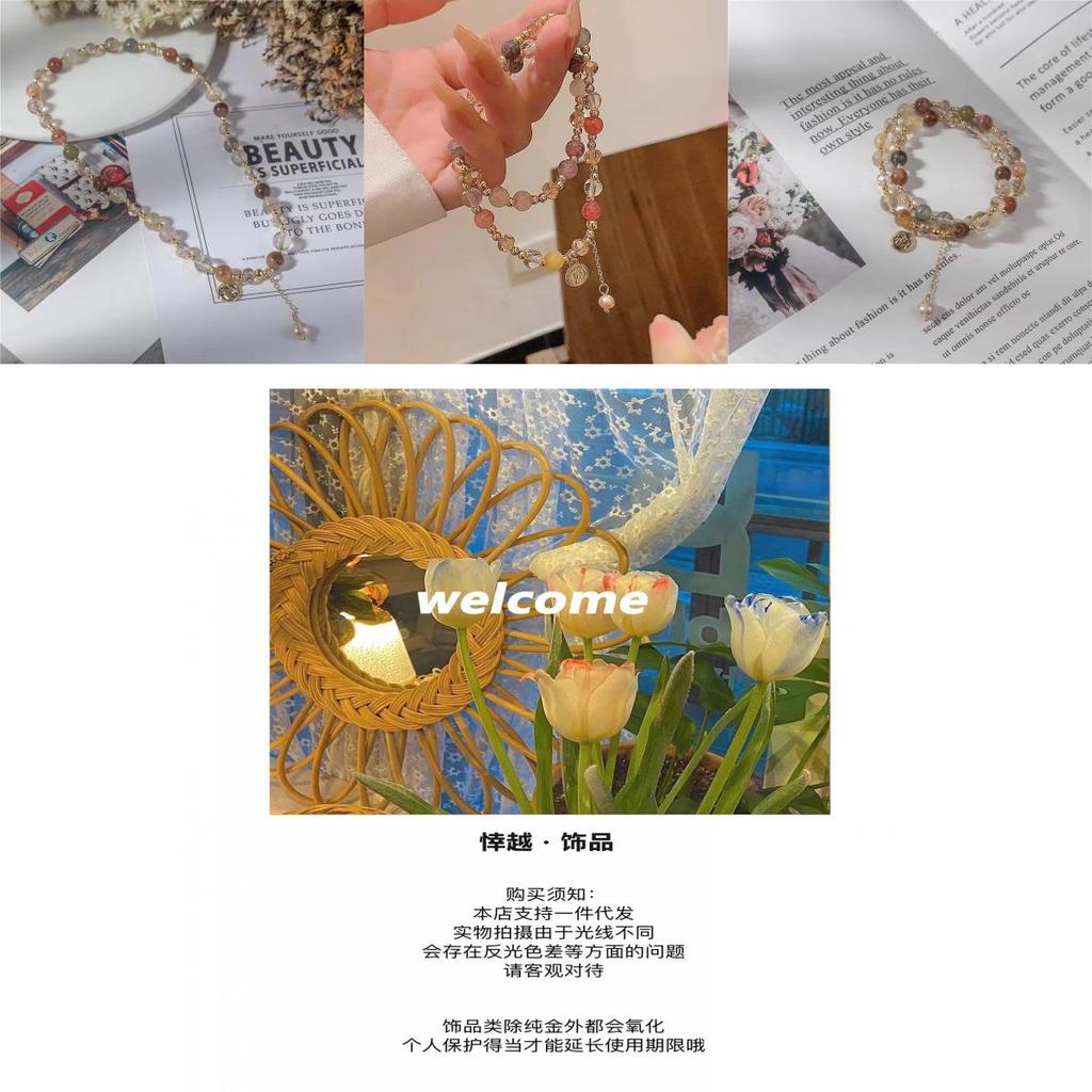 Artistic Double Layer Pearl Bracelet Elegant Handmade Jewelry For Spring 2024