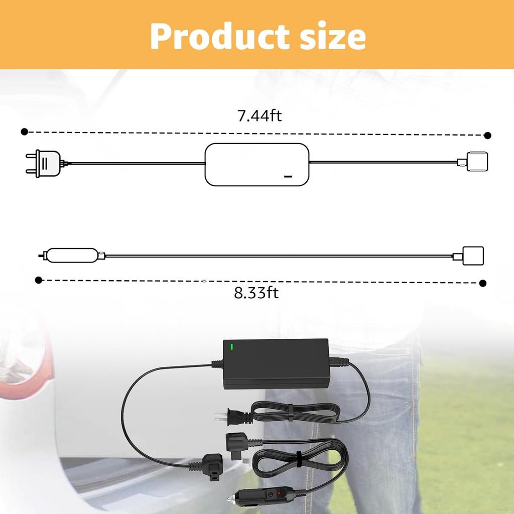 Power Cord Compatible With Alpicool, Bodega, Euhomy, BougeRV, ARB, ICECO, Setpower, JoyTutus, Cooler Power Cord For Most AC/DC Adapter Car
