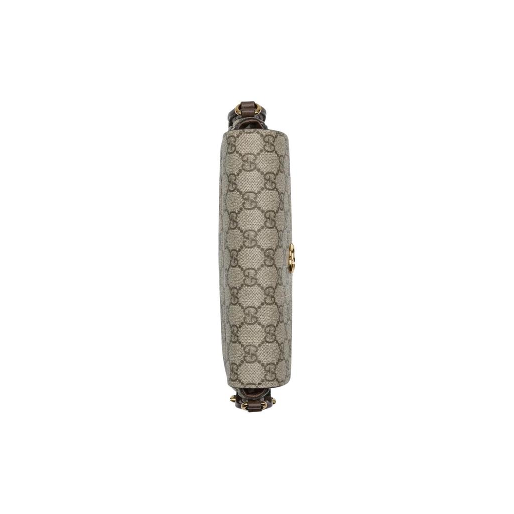 Gucci Ophidia Podwójne G Logo Zapięcie na zatrzask Płótno i Skóra Mini Torba na Ramię Damska torba na ramię Brązowy 764961-96IWG-8745