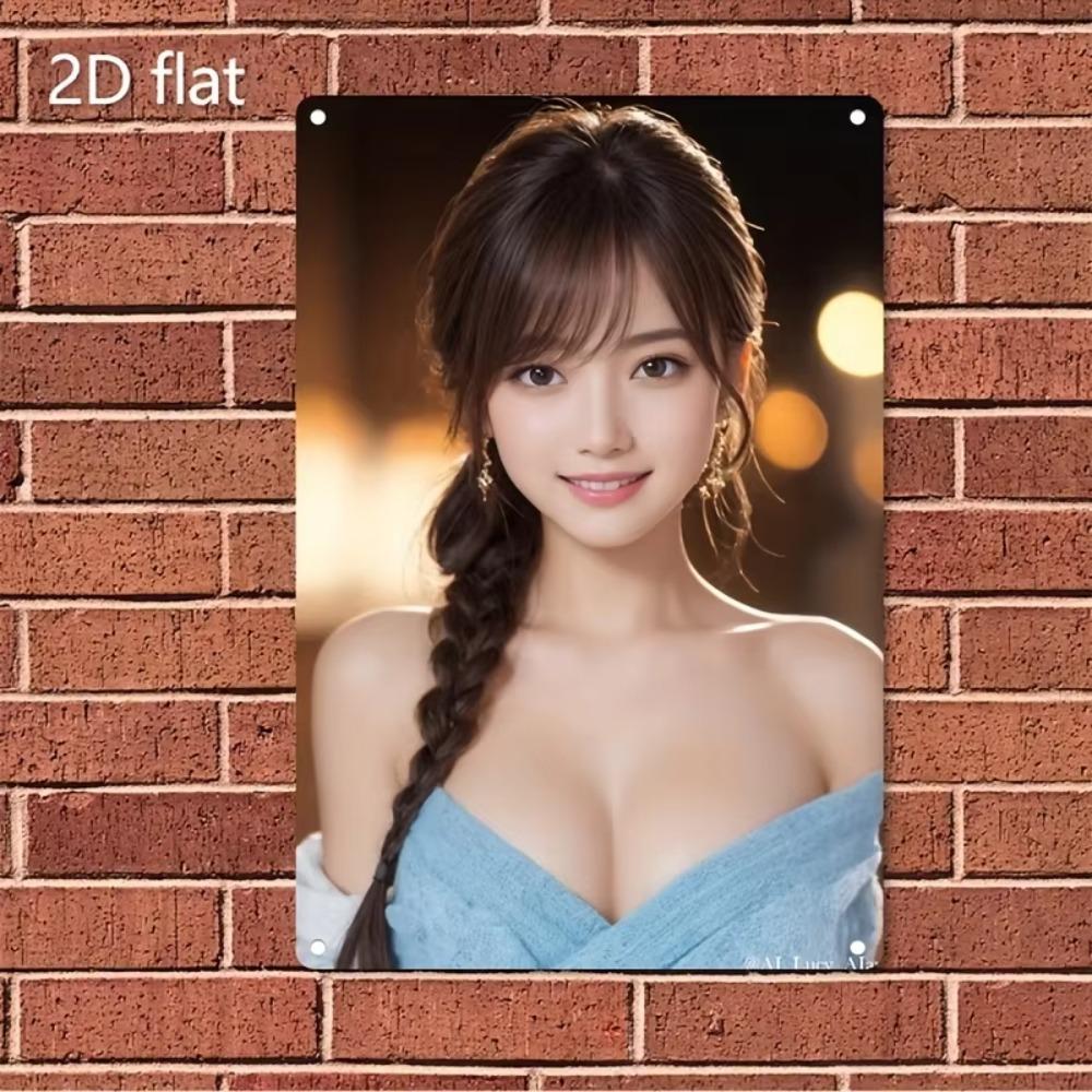 K-Pop Metal Wall Art Korean Girl Face Iron Sign Home Cafe Bar Christmas Gift