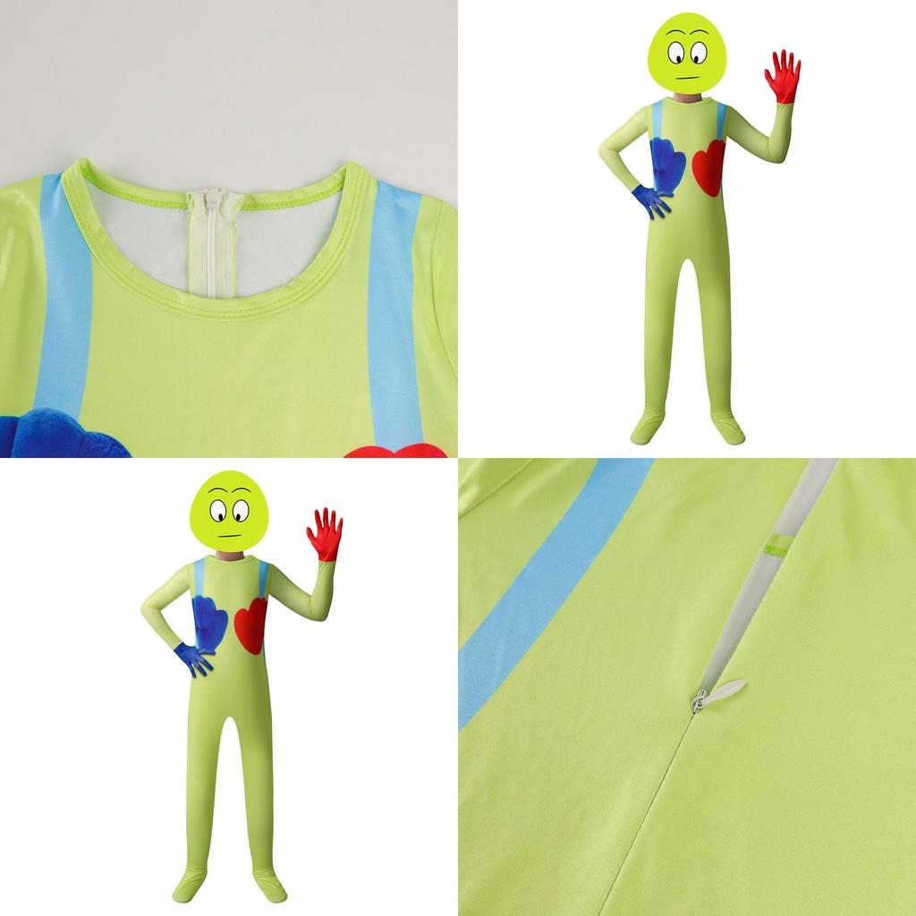 Unisex Poppy Playtime The Player Jumpsuit Costume With Mask For Kids