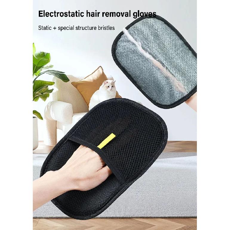 2 In 1 Pet Hair Removal Mitts For Cats Dogs Static Brush Pet Hair Remover Brush Removing Dog Cat Hair From Sofa Carpet Supplies
