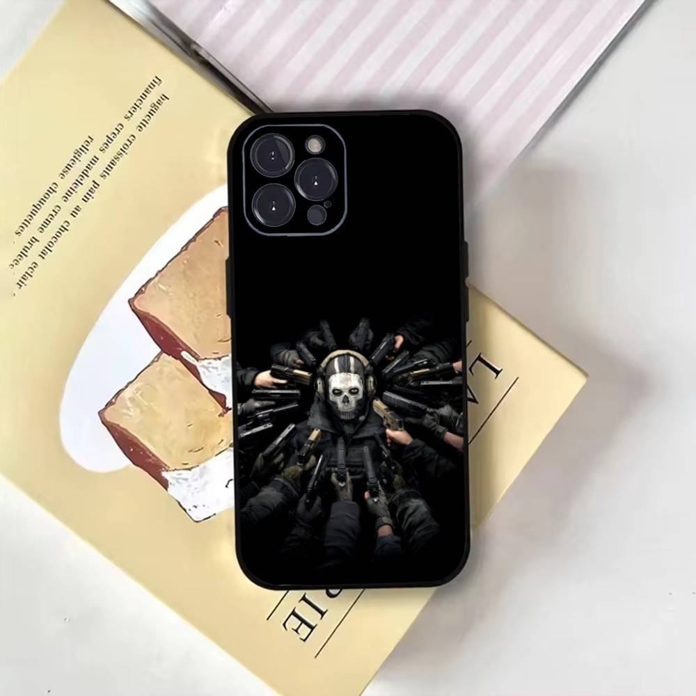 

C-COD Call Of D-Duty Ghost Phone Case For iPhone17,16,15,14,13,12,11 Plus,Pro Max,Soft Black Cover iPhone17