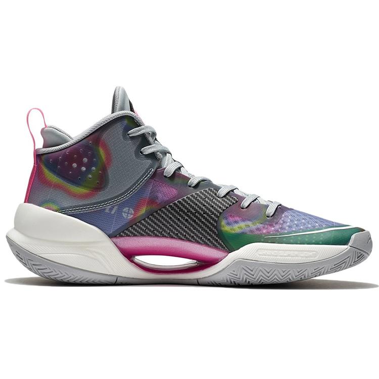 Li Ning Basketball Shoes Men's Mid Top Brick Gray ABAS027-6
