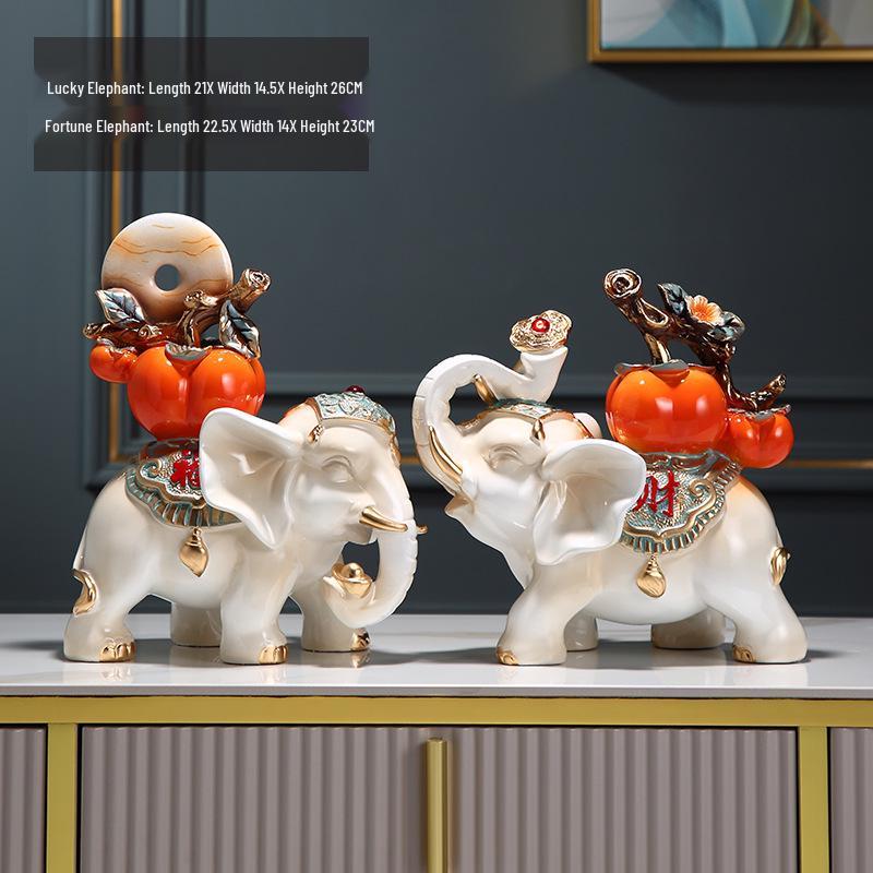 Wishful Elephant Ornaments: Bring Wealth & Fortune To Your Home Décor, Perfect for Entrance, TV Cabinet, Living Room, or Housewarming Gift