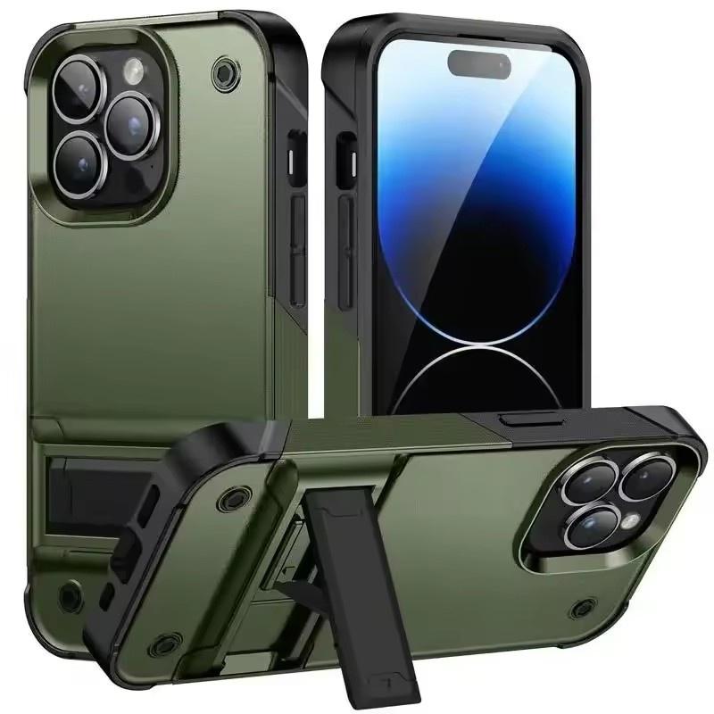 Tough Rugged Shockproof Phone Case With Invisible Stand For iPhone17 16 15 14 13 12 11 Pro XS Max X XR 7 8 Plus SE 2020 2022 Cover