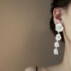 Kolczyki z frędzlami w kształcie kwiatu perłowego Indywidualne Kolczyki w zimnym stylu Temperament Wysoki smak Moda Niszowe Kolczyki