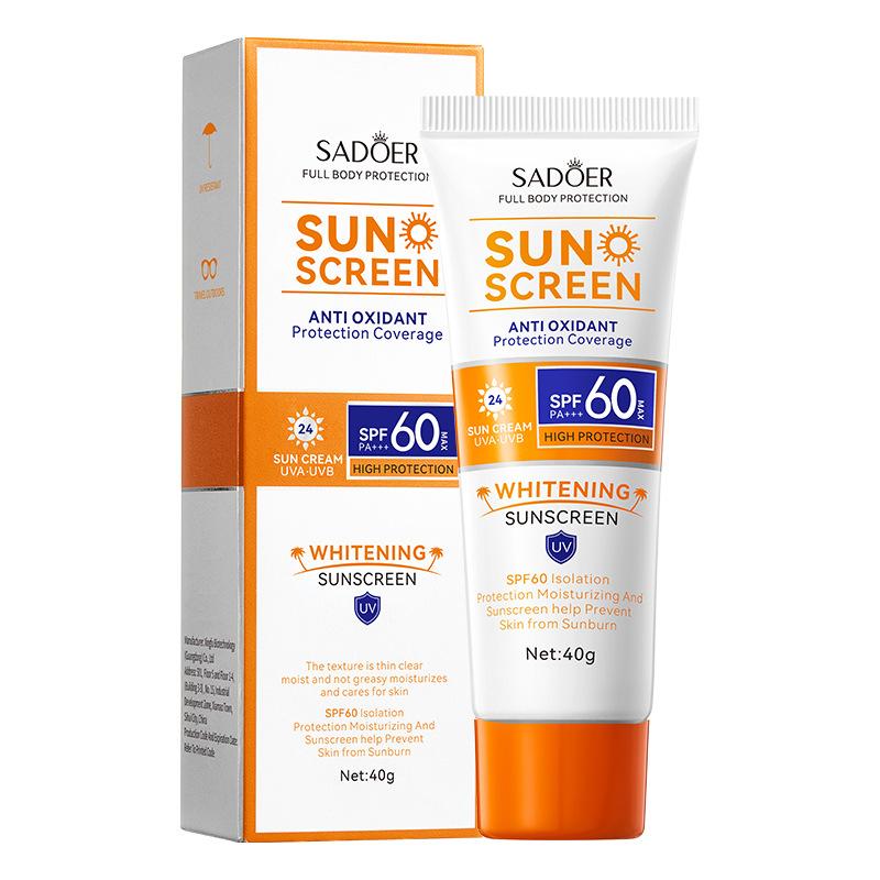 Protector Solar SPF60 + 40g SADOER Aislamiento Protección UV Protector Solar