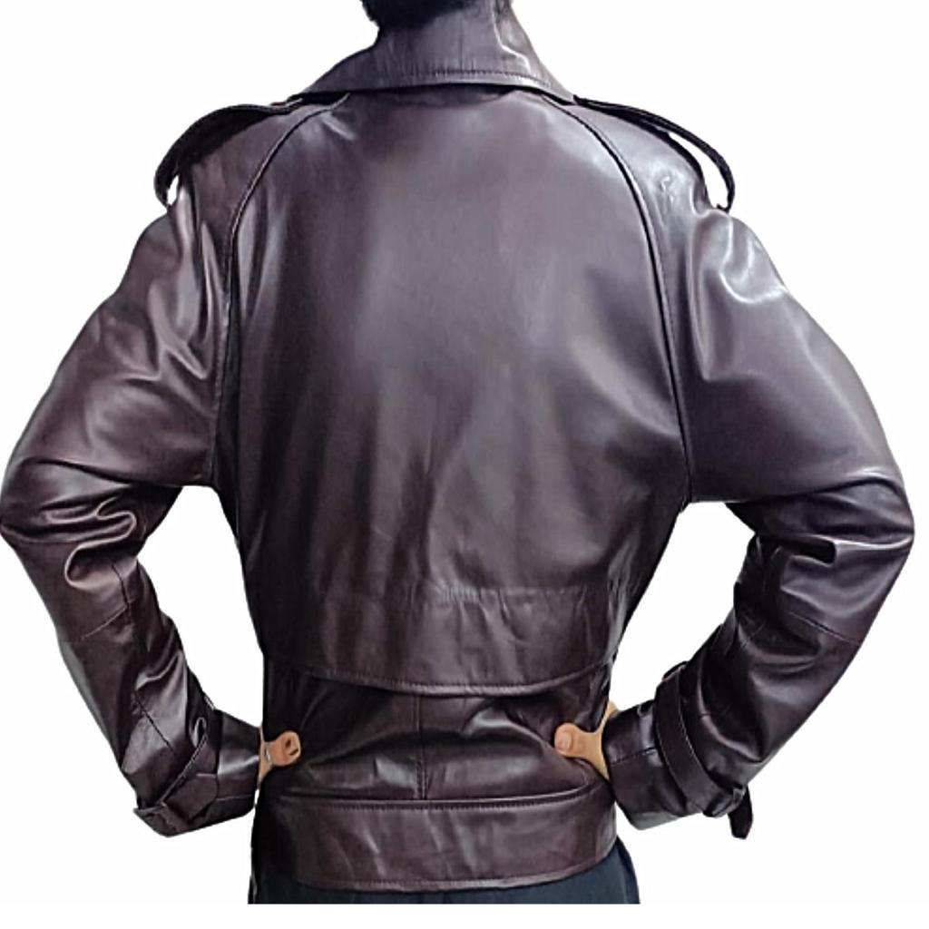 Women's100% Real High Quality Lambskin, Burgundy Leather, Cropped Motor, Biker Short Jacket,Slim Fit, Long Sleeves Beautiful Look,Gift For Her