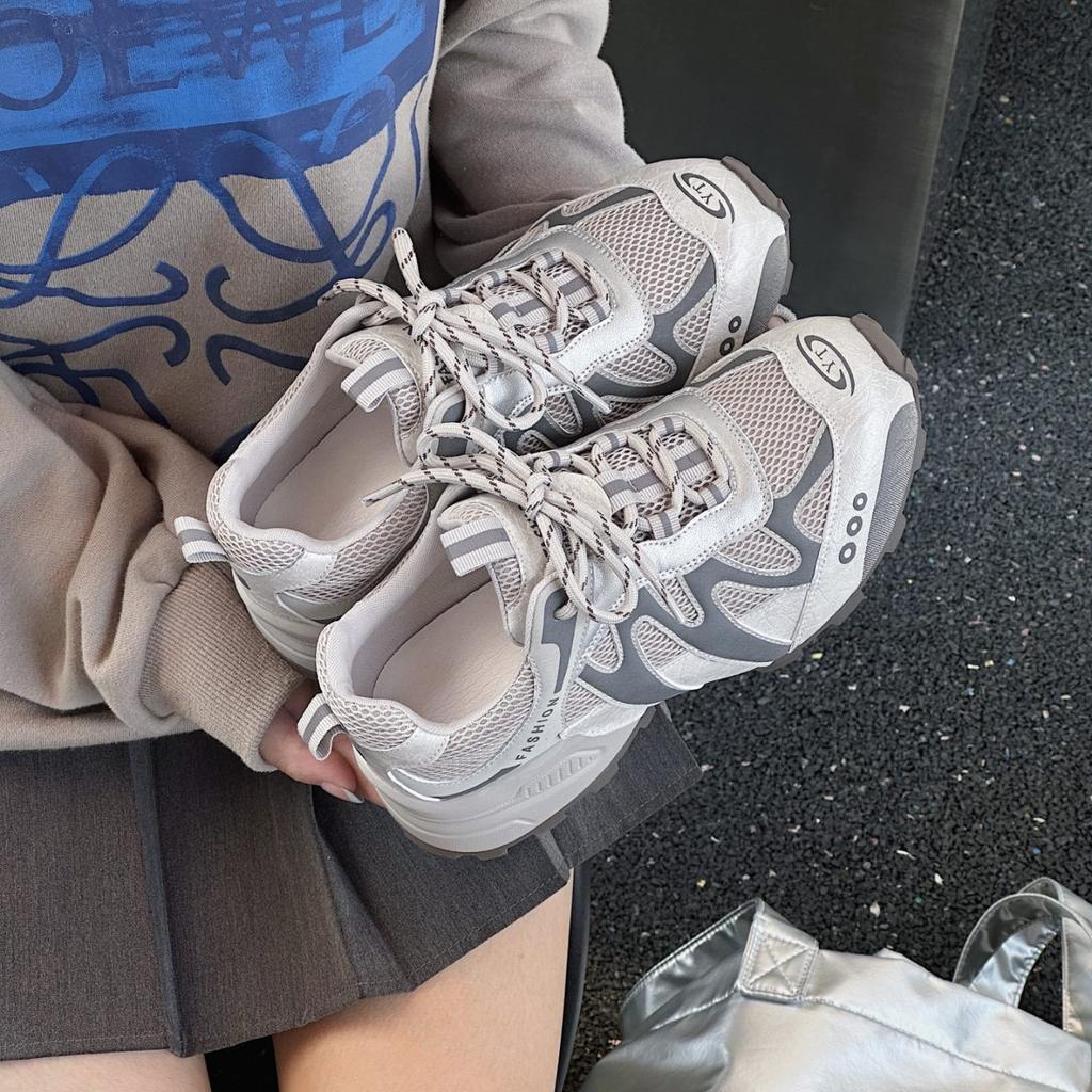 European Products Popular Dad Shoes Girl 2025 Autumn New Niche Non-collision Versatile Shoes Sports and Leisure Forrest Gump Shoes