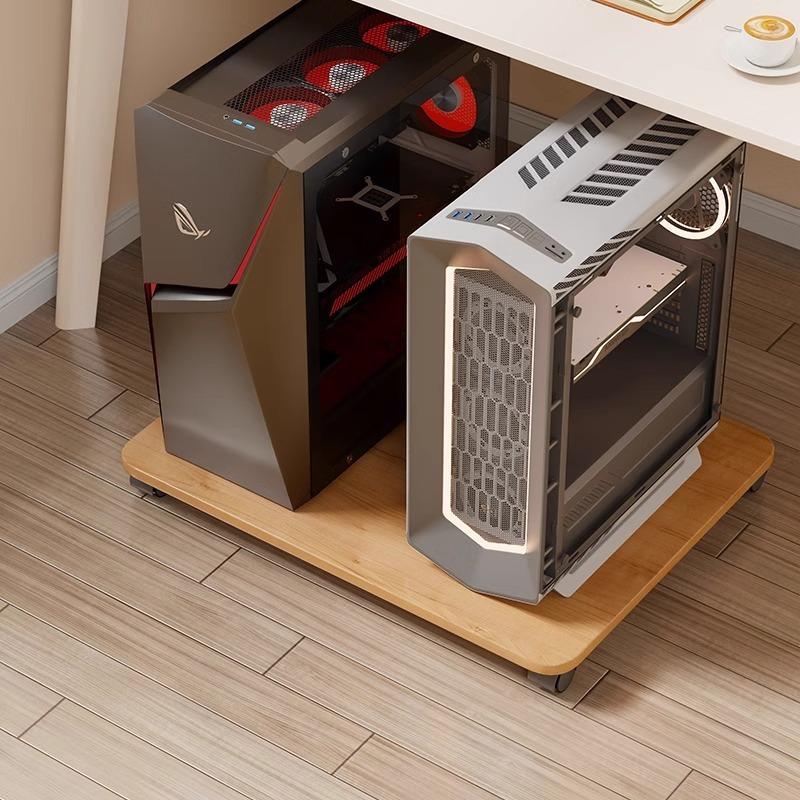 Computer Tower Stand with Wheels Mobile CPU Holder Adjustable Desktop PC Case Rolling Base Under Desk Home Office Universal