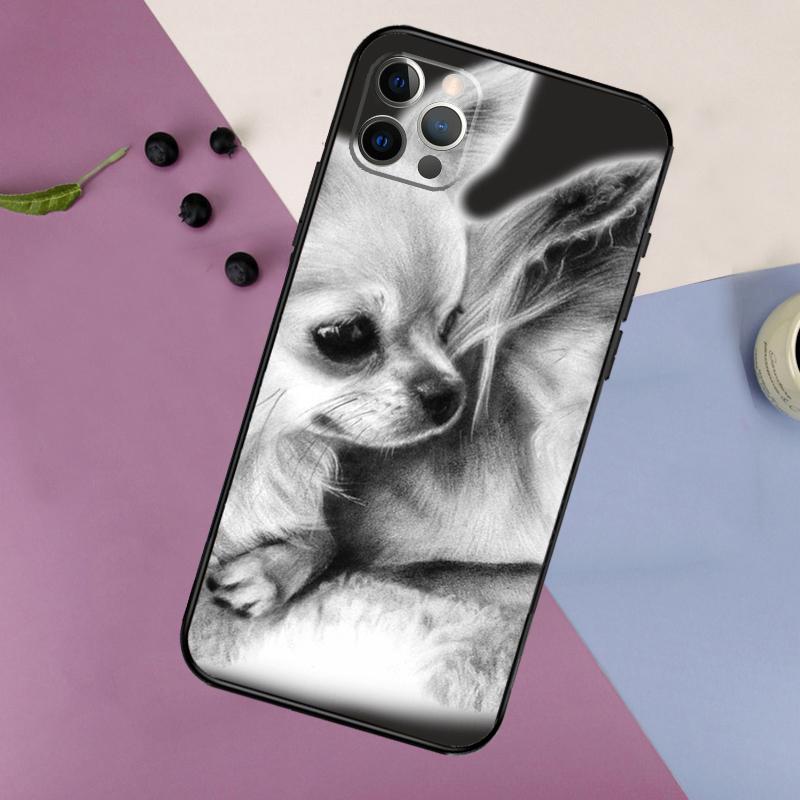 Chihuahua Face Floral Dog Case For iPhone 16 15 14 13 12 11 Pro Max 7 8 Plus XR XS Max X Phone Protection Cover