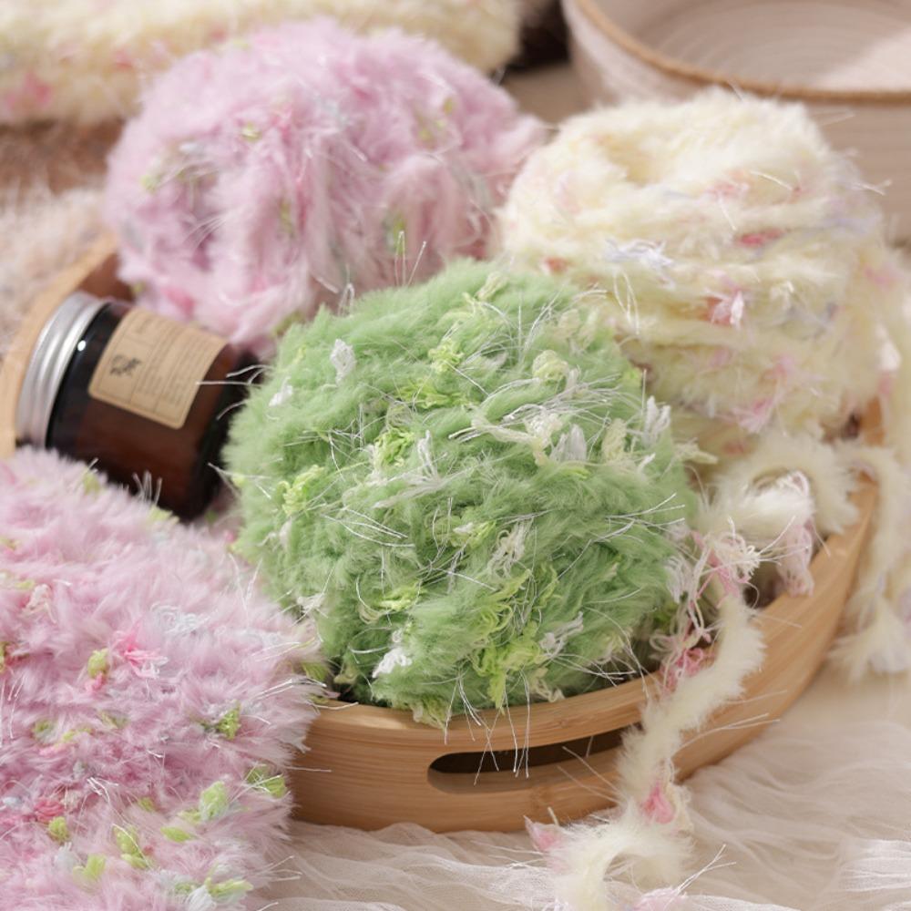 Faux Fur Blend Yarn, 100g Candy Color Mohair-Like Yarn for DIY Bag, Hat and Crochet Projects