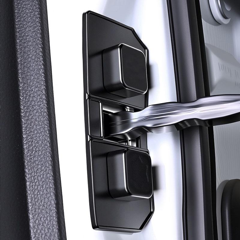 4-Pc Silicone Car Door Limiter Lock Buckle Protective Covers, Dustproof Shock-Absorbing Buffer Pads for Interior Use, 9.5x4.5CM