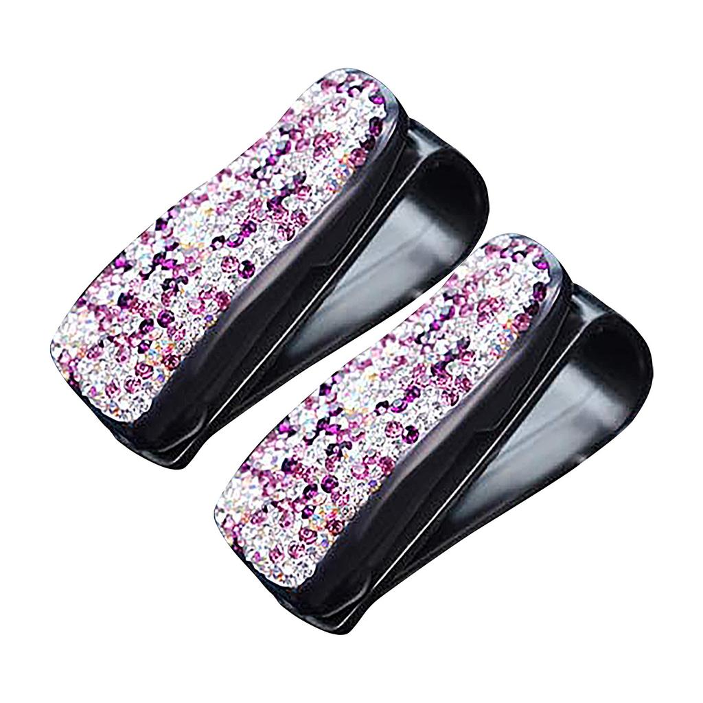 Brillenhalter für Auto-Sonnenblende 2er-Pack, Bling Bling Diamant Sonnenbrillen Brillen