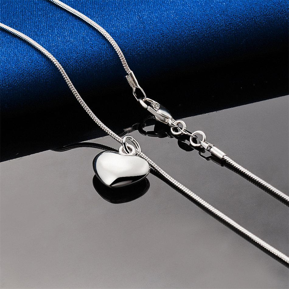 925 sterling silver 16-30 inch exquisite heart-shaped pendant necklace for women's fashion wedding engagement jewelry