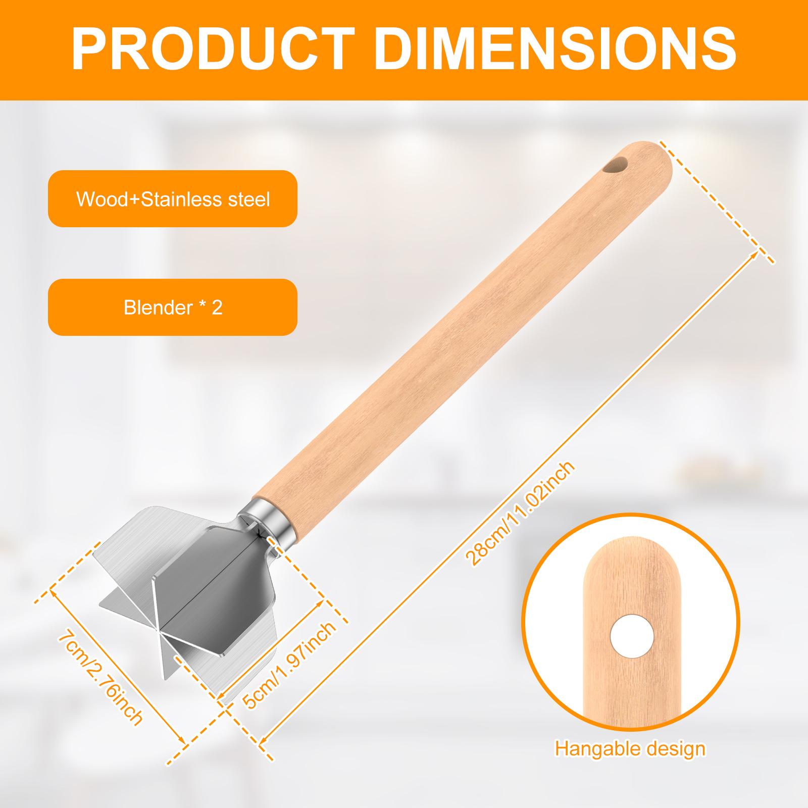 1/2 Pcs Stainless Steel Meat Masher 11 Inch Meat Chopper Beef Masher Tools 6 Blade Ground Beef Chopper for Kitchen Accessories